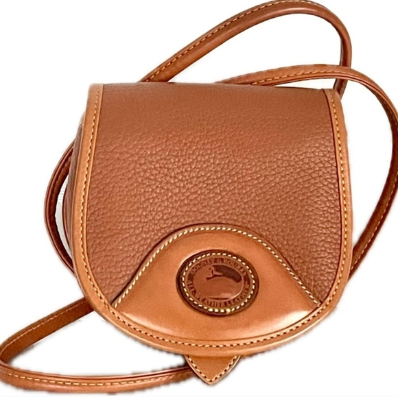 Dooney & Bourke Rare Vintage All Weather Leather Mini Saddle Bag - Picture 1 of 10